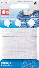 Afbeelding in Gallery-weergave laden, Prym Knoopsgatelastiek met 3 knopen 12 mm wit