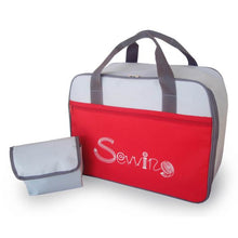 Afbeelding in Gallery-weergave laden, Naaimachine tas 41x33x19cm rood-grijs