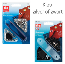Afbeelding in Gallery-weergave laden, Prym ringen met schijven zilver of zwart 4mm