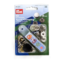 Afbeelding in Gallery-weergave laden, Prym naaivrijdrukknoop sport camping 15mm zilver (390.201)