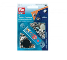 Afbeelding in Gallery-weergave laden, Prym naaivrijdrukknoop aanschroefbaar 15mm zilver (390.211)