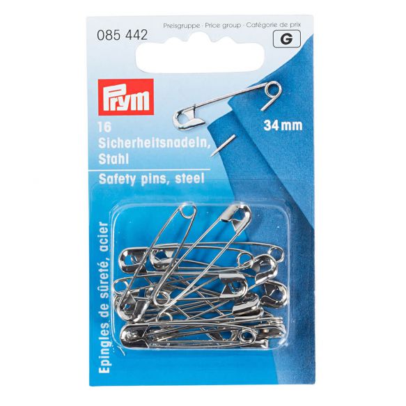 Prym Veiligheidsspelden staal 34mm zilver (085442)