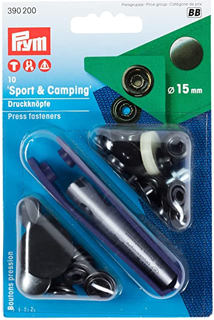 Prym naaivrijdrukknoop sport camping 15mm zwart (390.200)